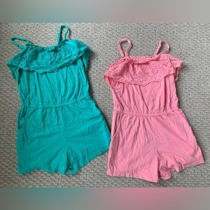 Cat & Jack Romper Lot 12-14 Girls Summer Rompers Shorts